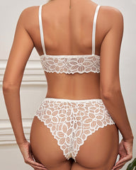 Lace Wireless Push-up Seamless Bra Set