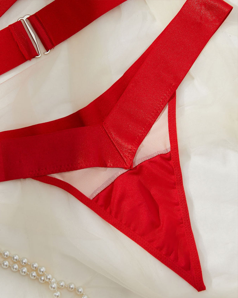 Mesh Cross-perspective Hollow Lingerie Set