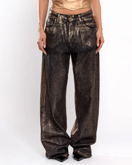 Shiny Casual Straight-leg Loose Jeans
