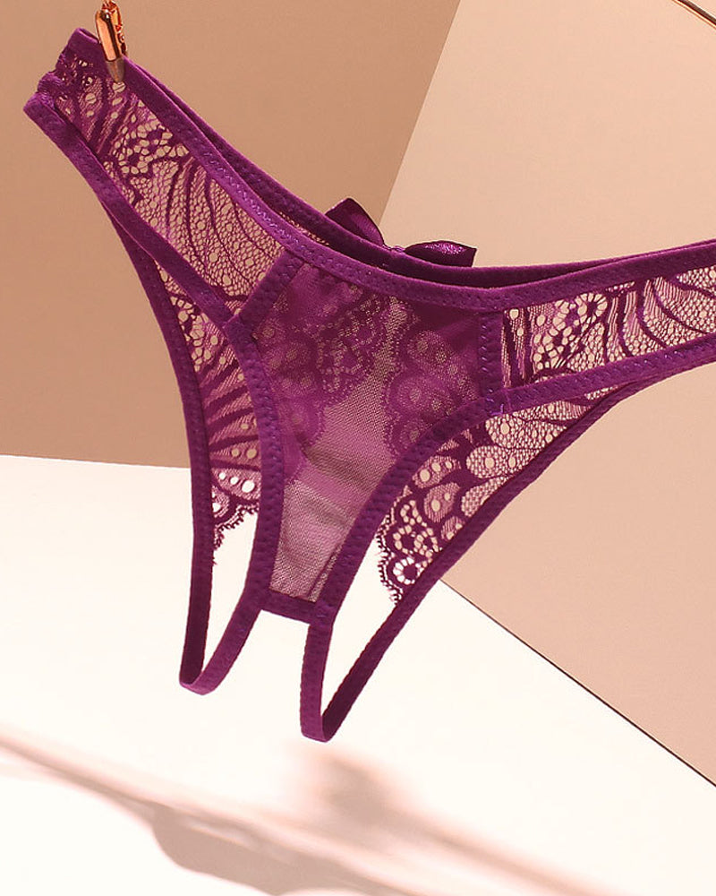 Lace Crotchless Stretch Thong