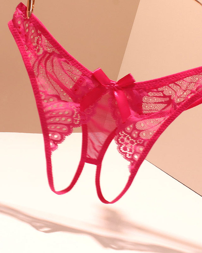 Lace Crotchless Stretch Thong