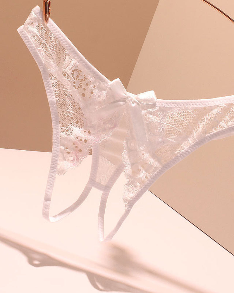 Lace Crotchless Stretch Thong