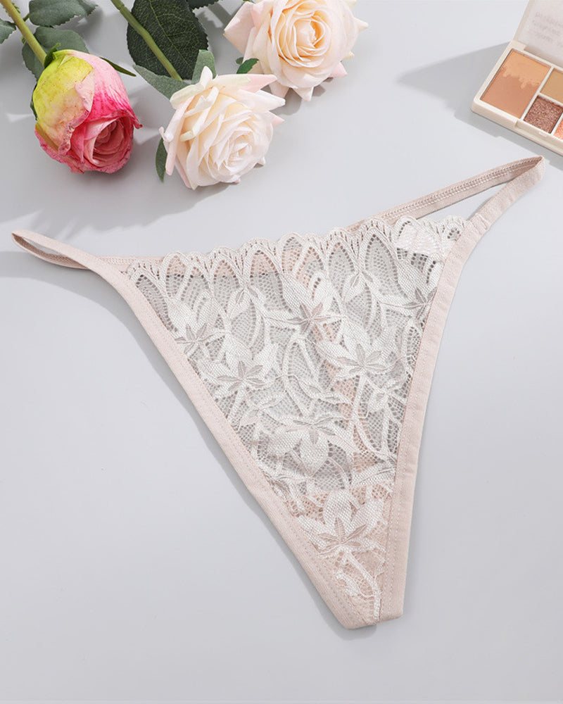 Low-Rise Breathable Lace Seamless String T-Back
