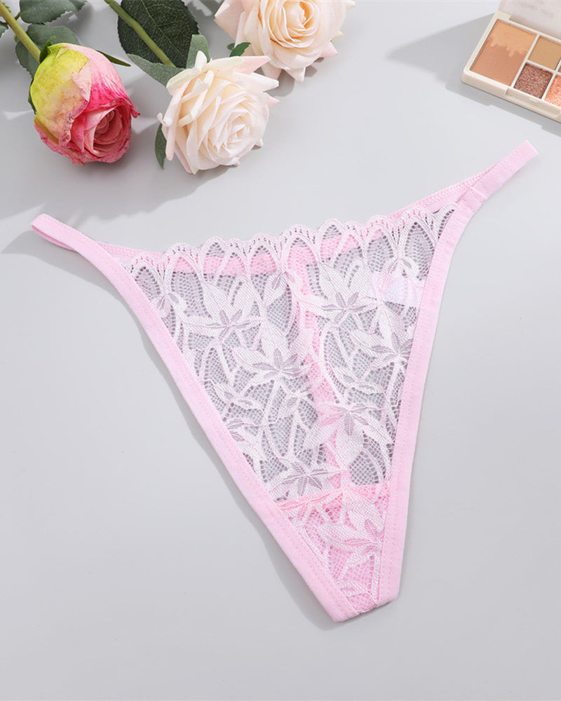 Low-Rise Breathable Lace Seamless String T-Back