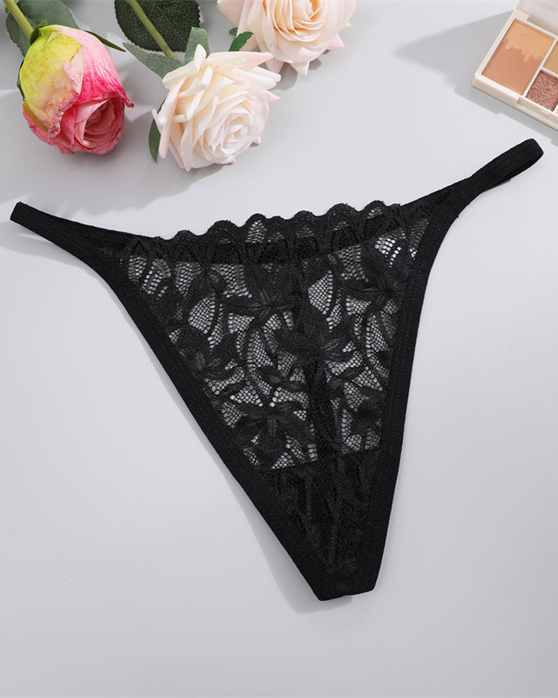 Low-Rise Breathable Lace Seamless String T-Back