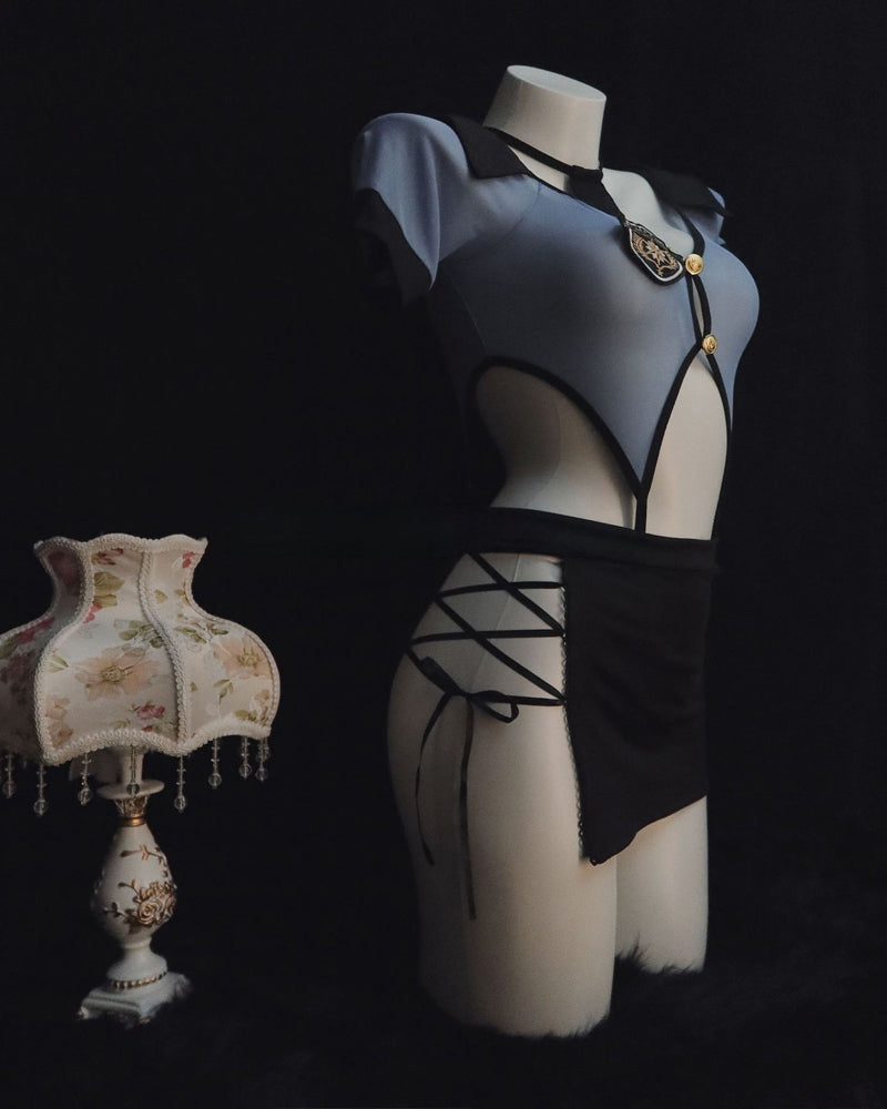 Policewoman Uniform Cosplay Hollow Perspective Pajamas