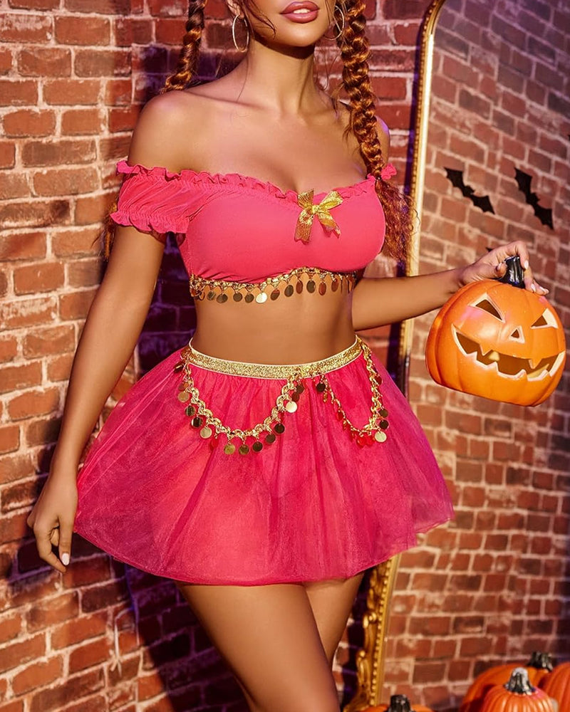 Halloween See-Through Mesh Role Playing Lingerie Set