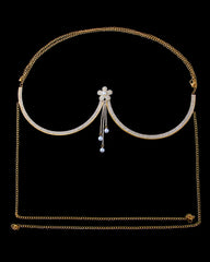 Fashion Diamond Studded Tassel Bra Necklace