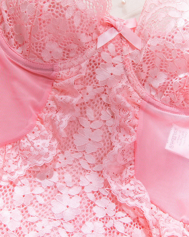 Lace See-Through Body-Shaping Hollow Bodysuit