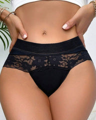 Women's Mesh See-Through Flower Lace Comfortable Panties