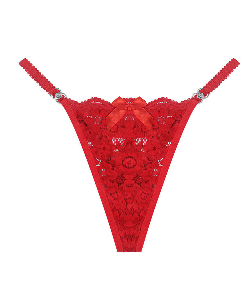 Women's Floral Lace Translucent Thong
