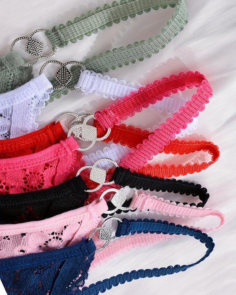 Women's Floral Lace Translucent Thong