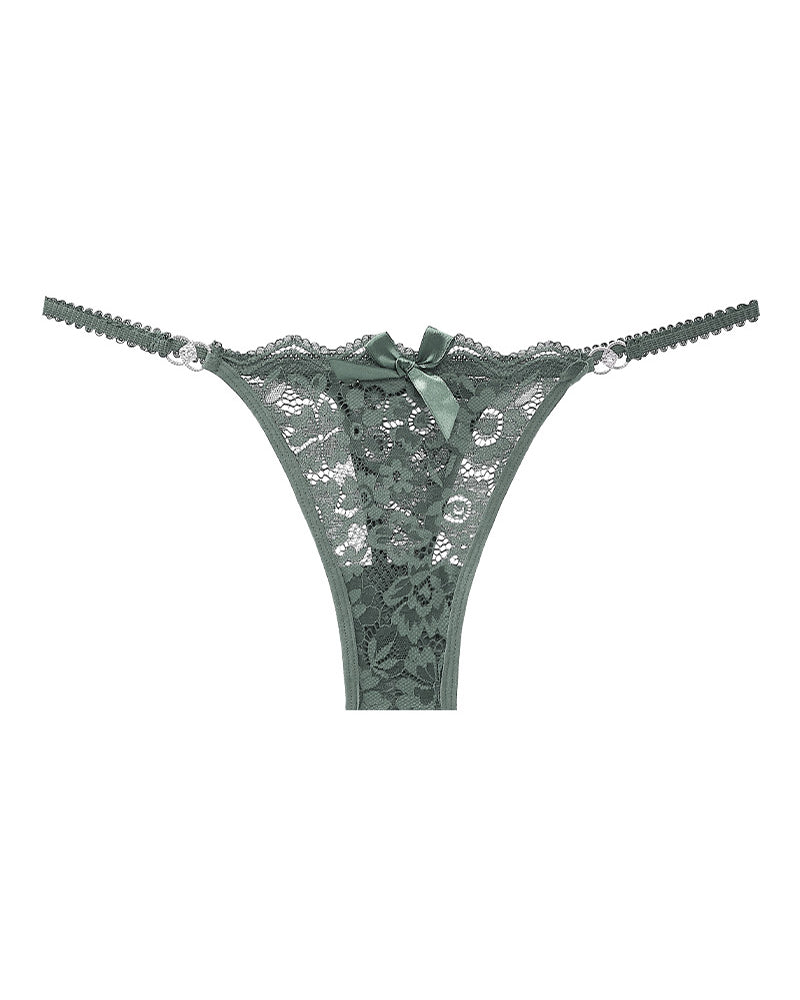 Women's Floral Lace Translucent Thong