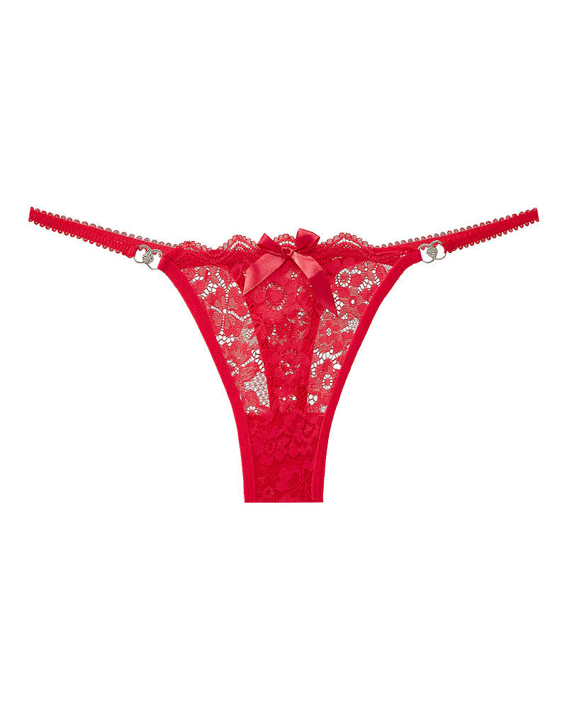 Women's Floral Lace Translucent Thong