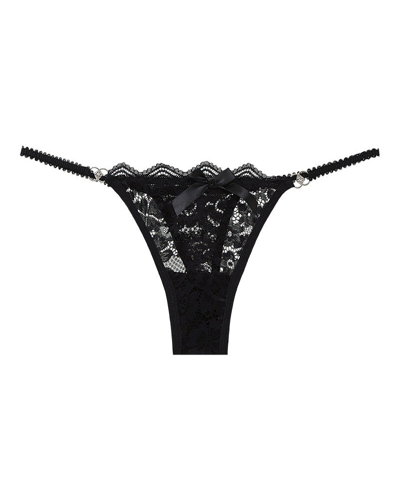 Women's Floral Lace Translucent Thong