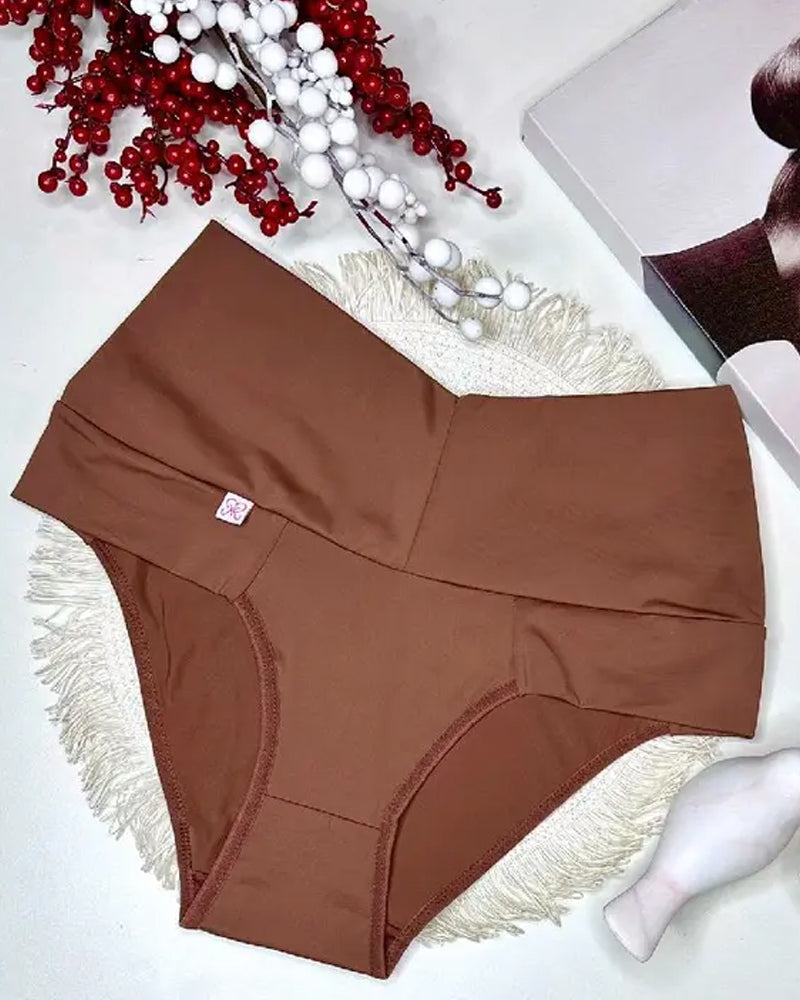 Women's High-waisted Stretch Solid Color Soft Comfortable Briefs