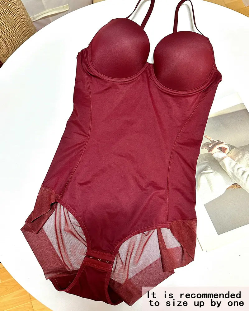 Women's Tummy-Control Sleeveless Tube Top Hip Lace One-Piece Body Shaper