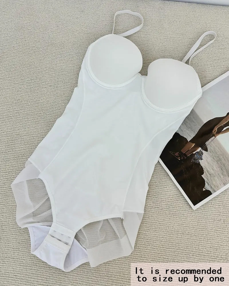 Women's Tummy-Control Sleeveless Tube Top Hip Lace One-Piece Body Shaper