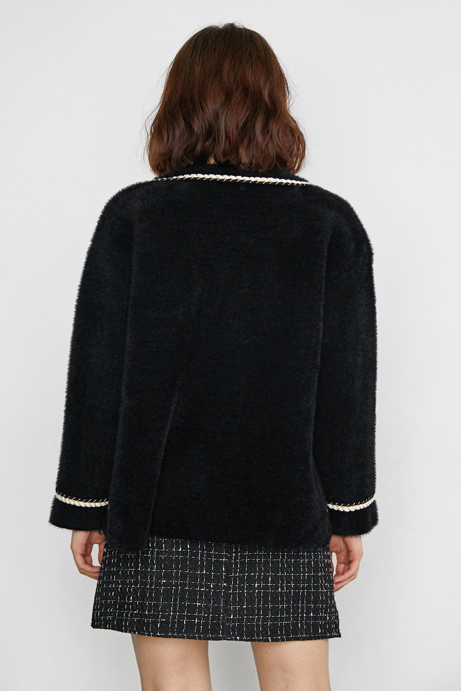 Yasmina Black Drop Shoulder Chunky Knit Cardigan