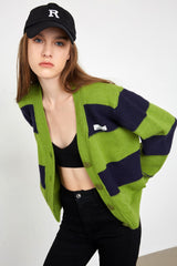 Jeanette Yellow Green Pinstripe Cardigan