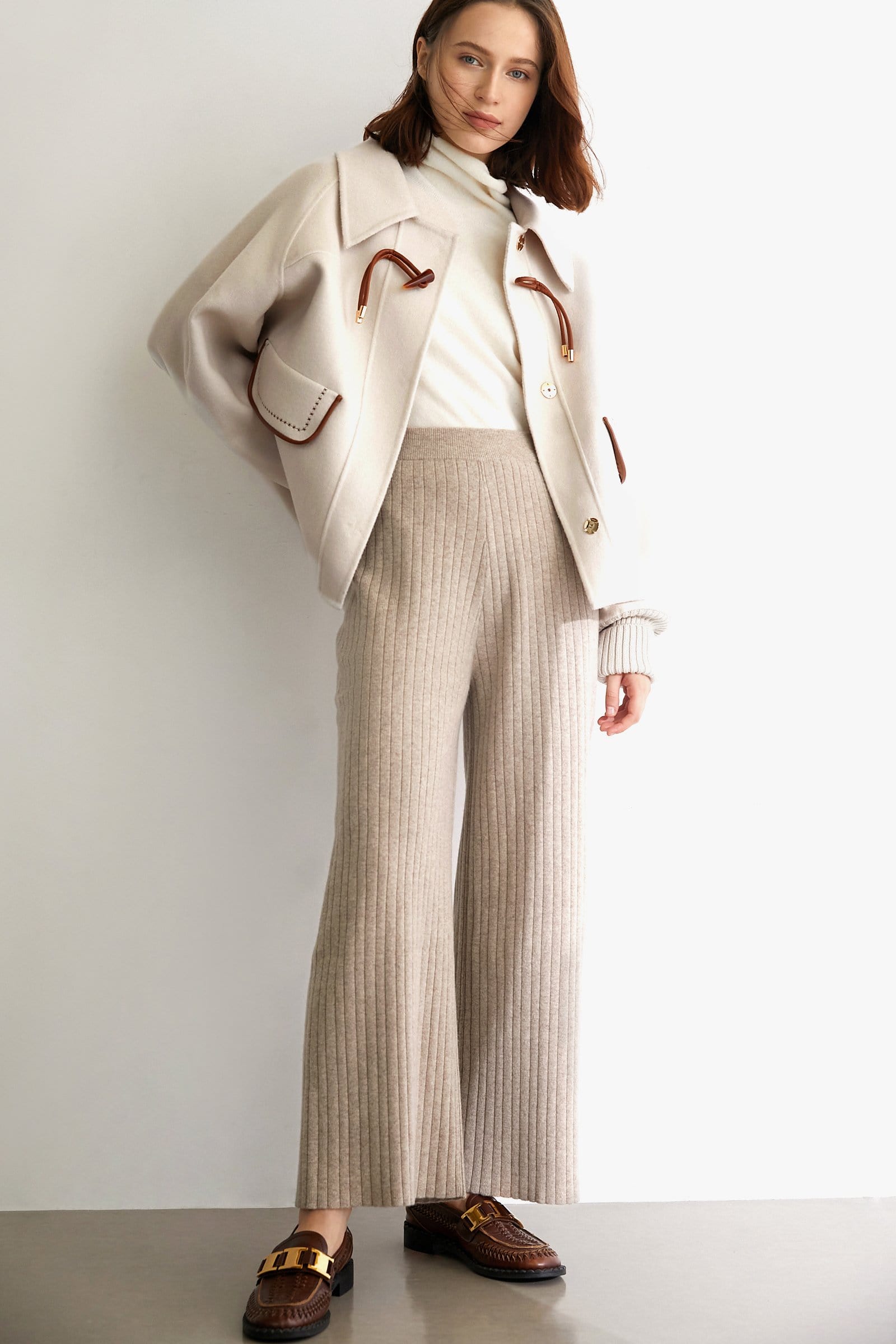 Fulvio Beige Premium Wool Single Breast Coat