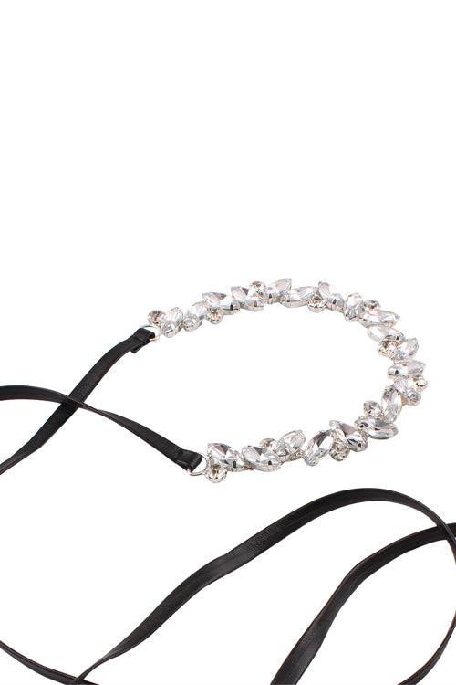 Crystal Leather Punk Choker