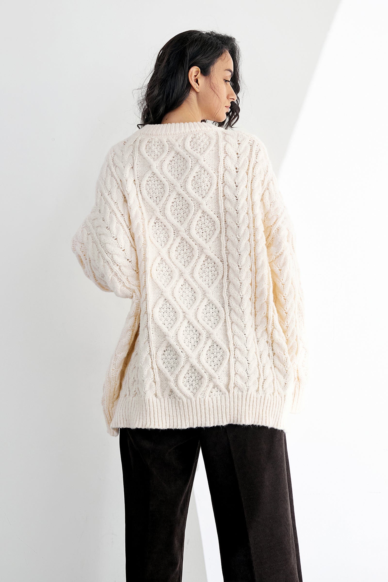 Zaylah Ivory Round Neck Sweater