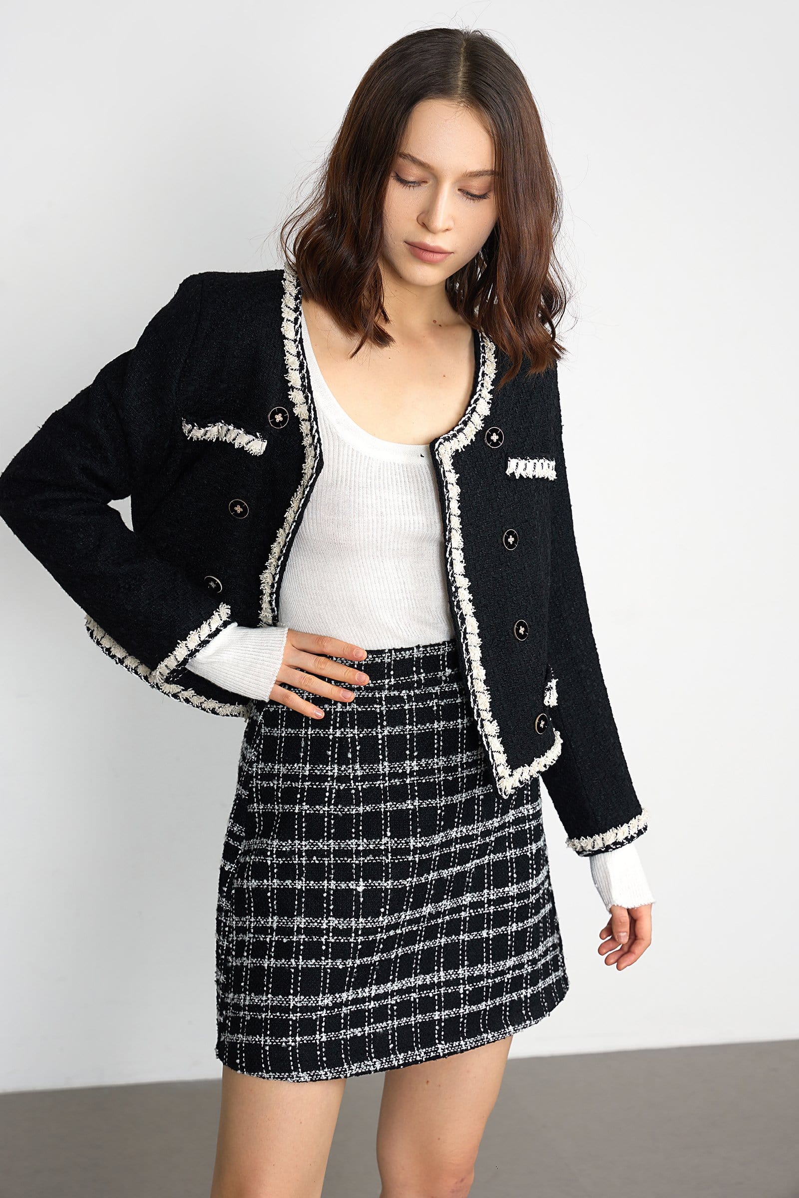 Jacey Black Double Breasted Jacket