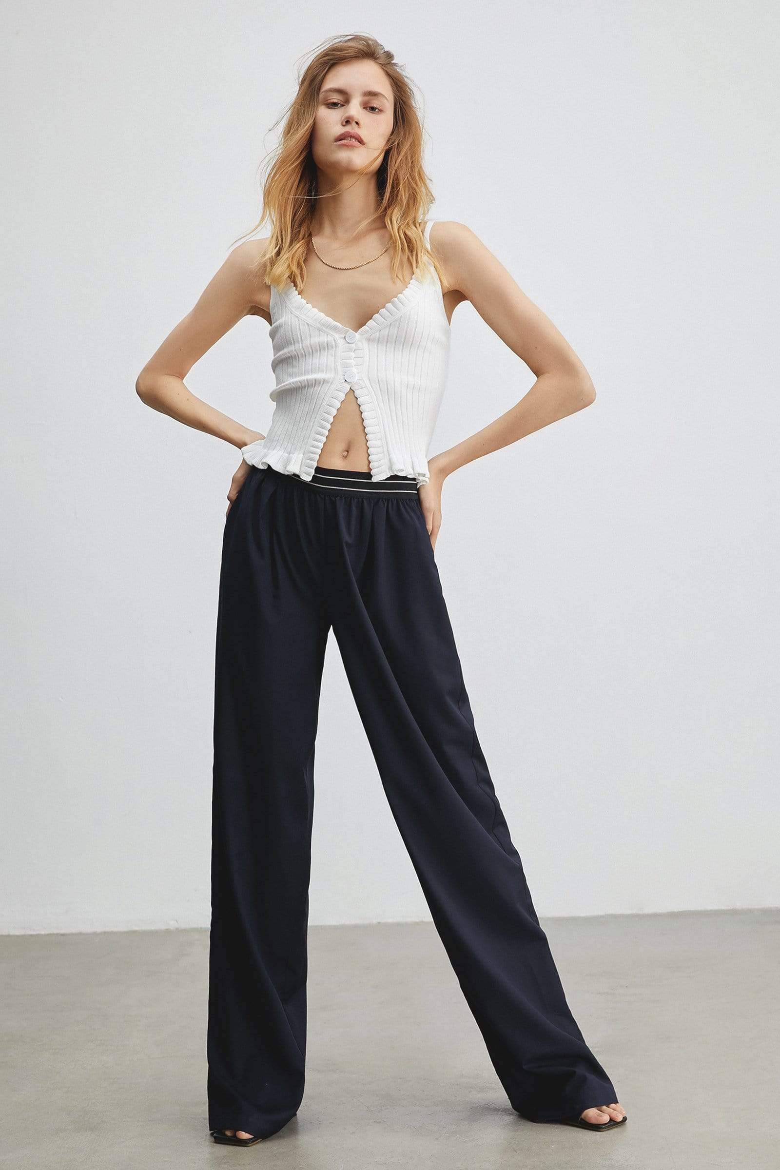Tara Black Slouchy Wide Leg Pants