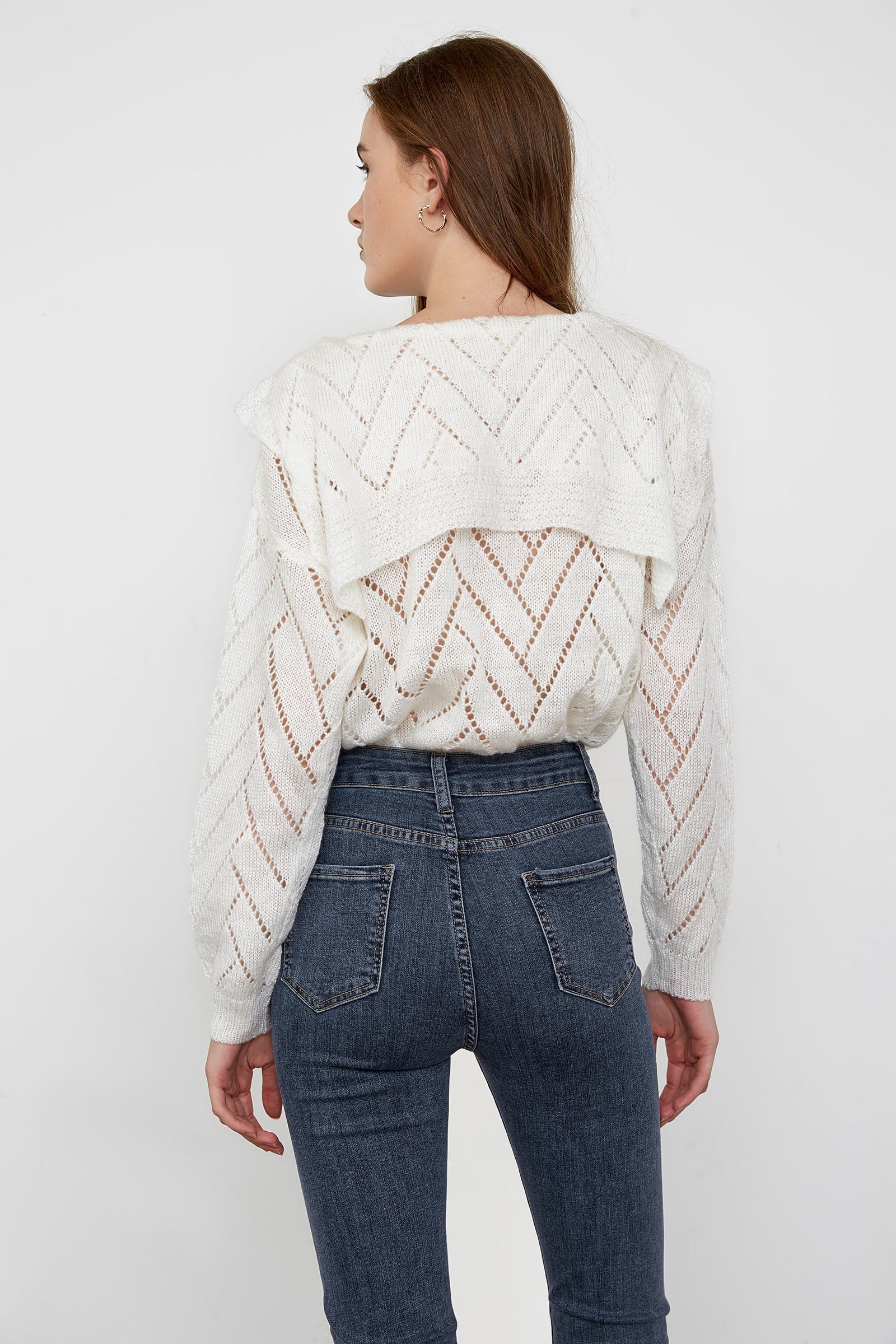 Linnea White Button-Up Cardigan