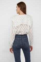 Linnea White Button-Up Cardigan