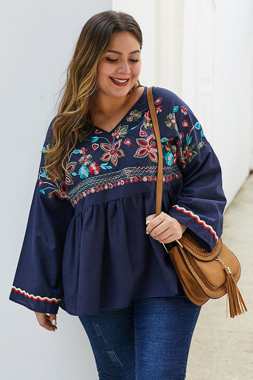 Made For Me Flower Embroidered Oversized Top - 2 Colors