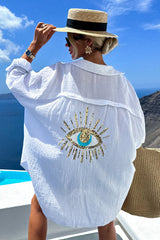 Summer Escapades Linen Sequin-Embroidered Top - 3 Colors