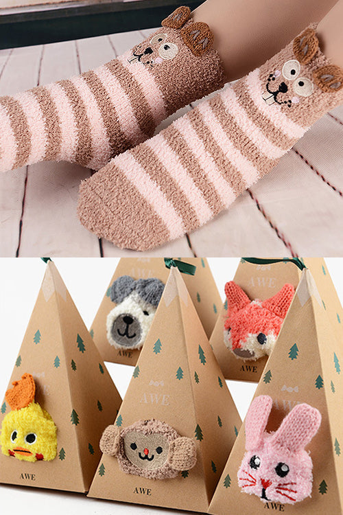 Animals Coral Velvet Socks