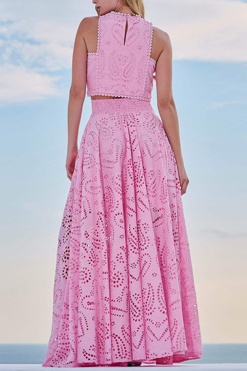 Modern Romantic Crochet Maxi Dress Suit - 5 Colors