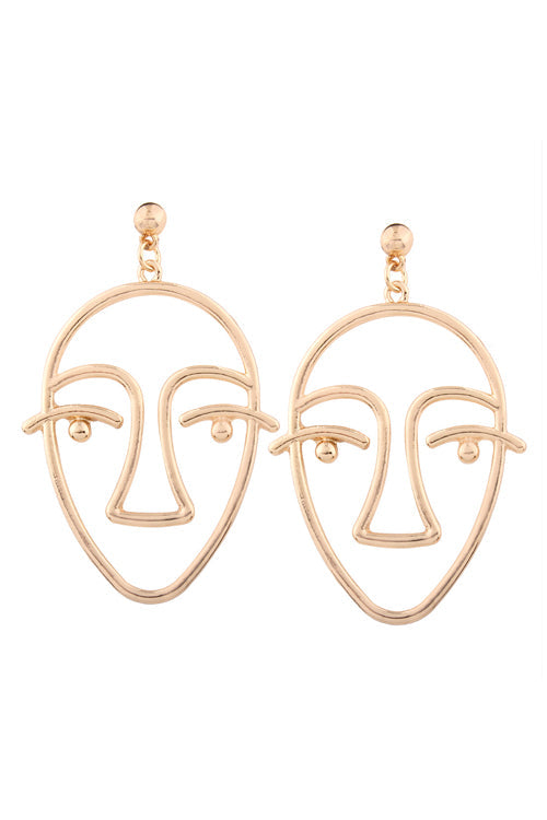Metallic Face Earrings
