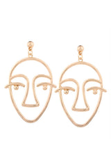 Metallic Face Earrings