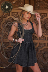 Precisely Sweet Flare Denim Mini Dress - 2 Colors