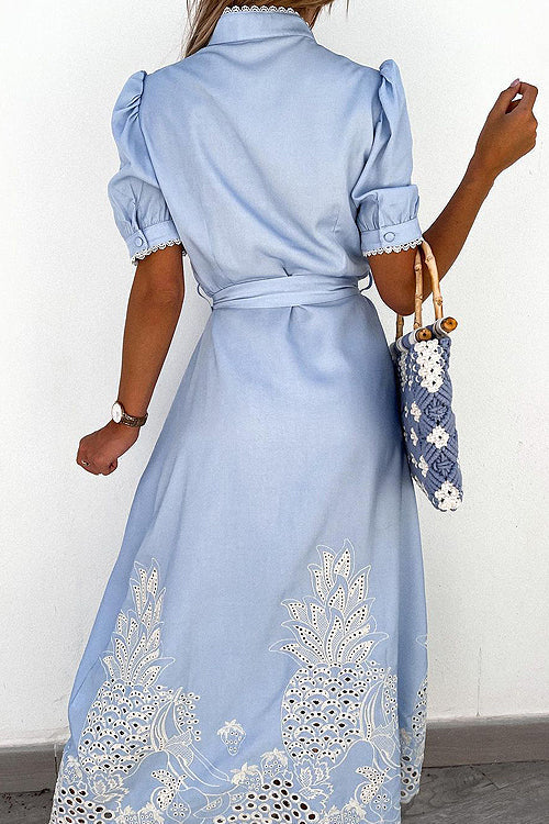 Exceptionally Pristine Embroidery Maxi Dress - 2 Colors