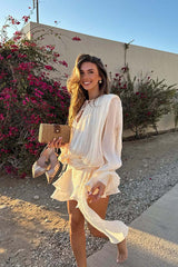 Captivate Me Layered Long Sleeve Mini Dress