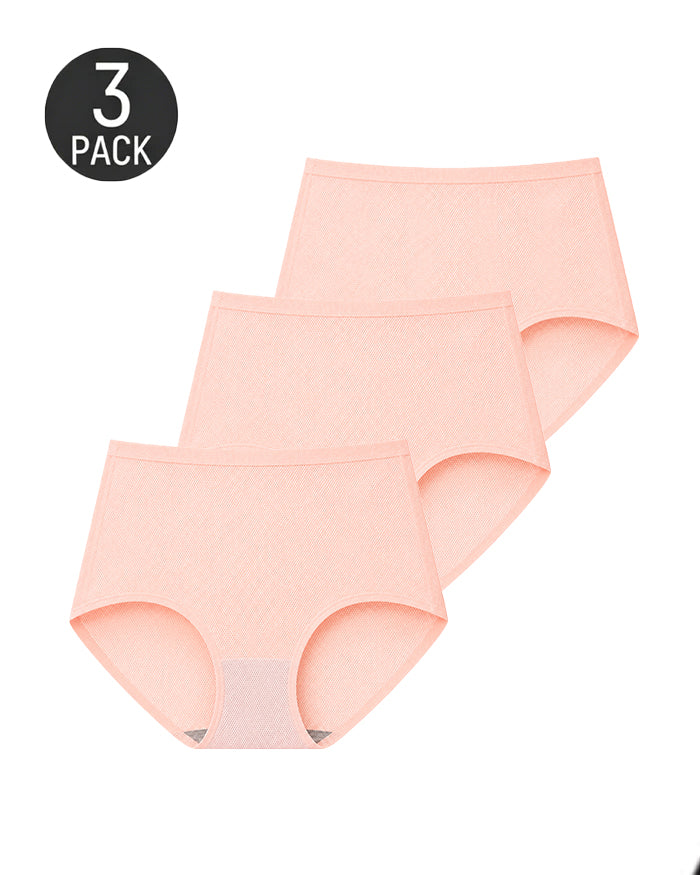 3-Pack Plus Size Mesh Ice Silk Breathable Seamless Panties