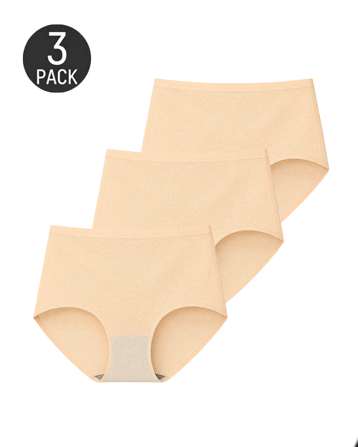 3-Pack Plus Size Mesh Ice Silk Breathable Seamless Panties