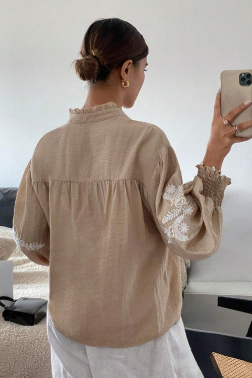 Everyday Luck Floral Embroidered Cotton Top - 5 Colors