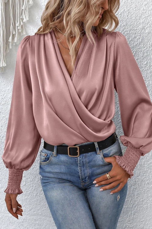 Always With Love Wrap Smocked Top - 4 Colors