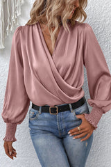 Always With Love Wrap Smocked Top - 4 Colors