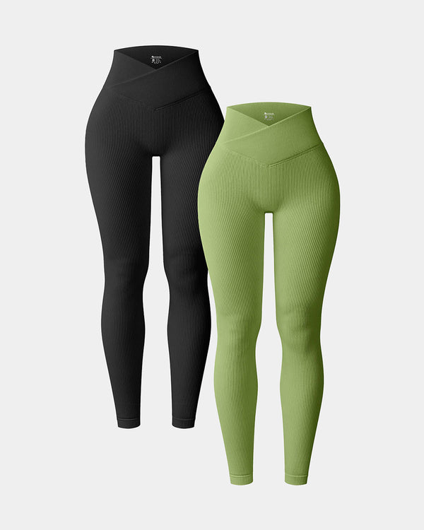 High Waist Cross Over Leggings2 Pieces