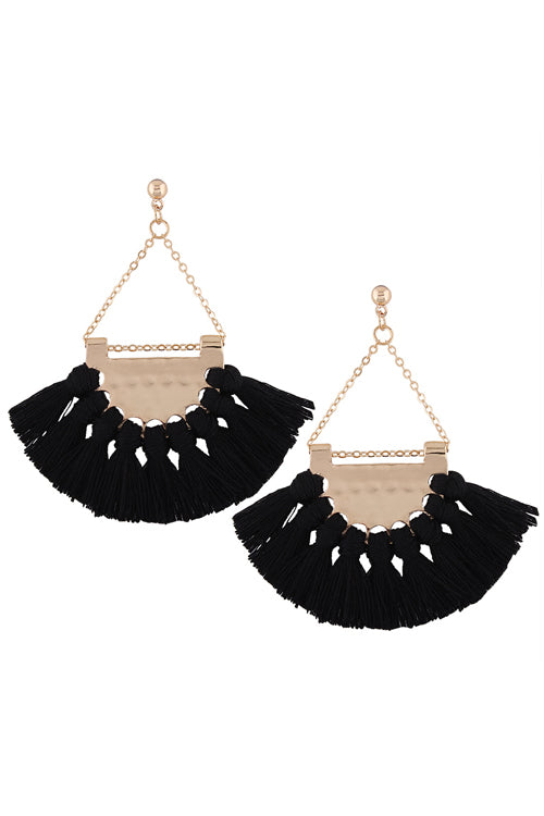 Metallic Tassel Sector Earrings
