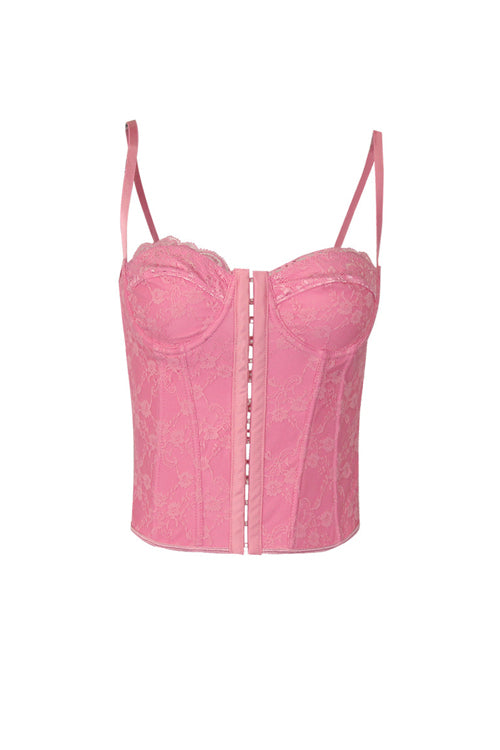 Hold Me Near Lace Backless Bustier Corset Crop Top - 3 Colors