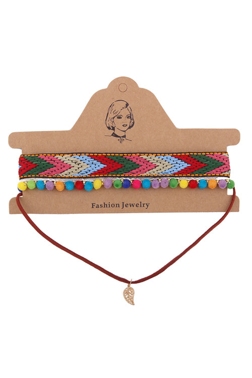 Knit Ethnic Colorful Choker