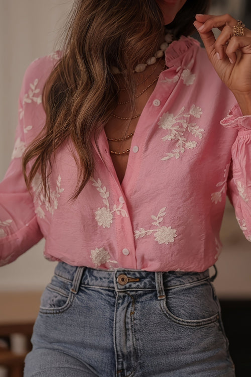 Easygoing Chic Floral Embroidery Top - 2 Colors